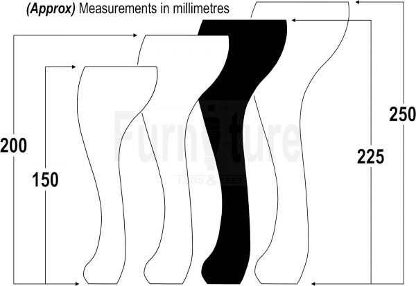4 Wooden Traditional Queen Anne Furniture Legs 225mm Sofa Chair Beds (Self-Fix) - Image 10