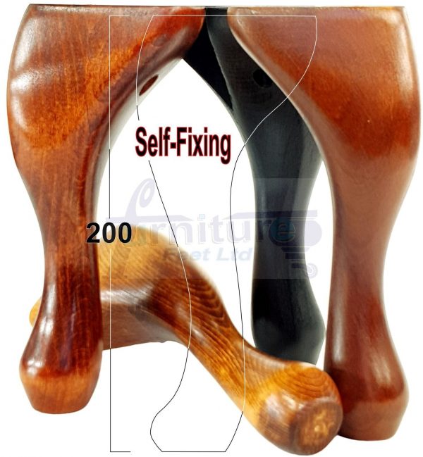 4 Wooden Traditional Queen Anne Furniture Legs 250mm Sofa Chair Beds (Self-Fix) - Image 12