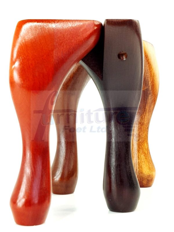 4 Wooden Traditional Queen Anne Furniture Legs 250mm Sofa Chair Beds (Self-Fix) - Image 3