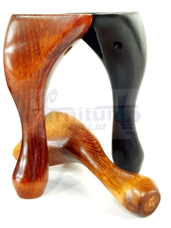 4 Wooden Traditional Queen Anne Furniture Legs 250mm Sofa Chair Beds (Self-Fix) - Image 6