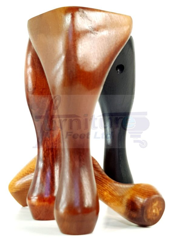4 Wooden Traditional Queen Anne Furniture Legs 250mm Sofa Chair Beds (Self-Fix) - Image 7