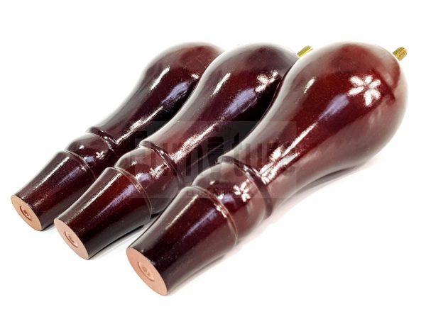 4 x Wooden Feet Replacment Furniture Turned Legs 200mm High M8 Mahogany Chairs - Image 7