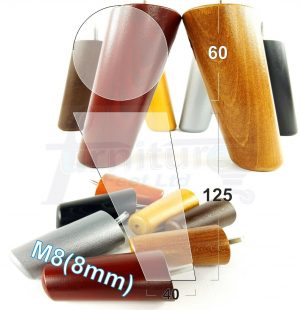 4x ANGLED WOODEN SETTEE LEGS 125mm High SOFA FURNITURE REPLACEMENT FEET M8(8mm)