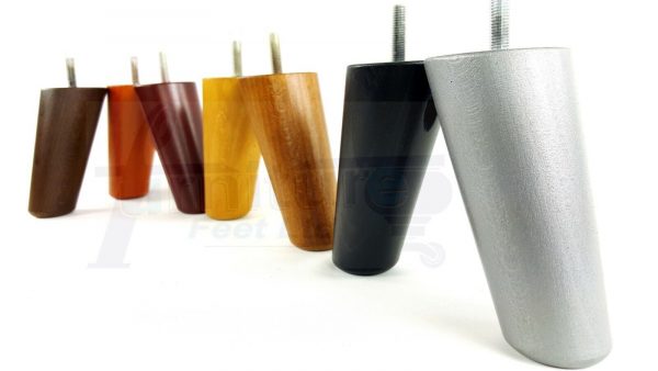 4x ANGLED WOODEN SETTEE LEGS 125mm High SOFA FURNITURE REPLACEMENT FEET M8(8mm) - Image 4