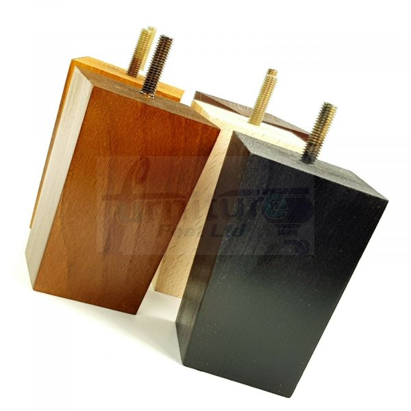 4x BLOCK WOOD REPLACEMENT FURNITURE SOFA LEGS M8(8mm) SETTEE FEET 100mm HIGH - Image 3