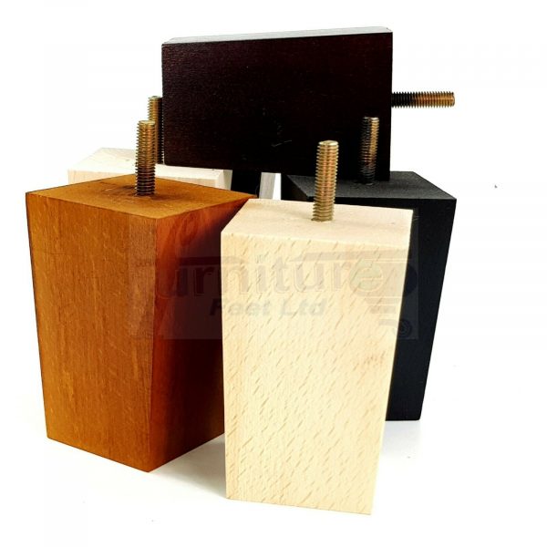 4x BLOCK WOOD REPLACEMENT FURNITURE SOFA LEGS M8(8mm) SETTEE FEET 100mm HIGH - Image 5