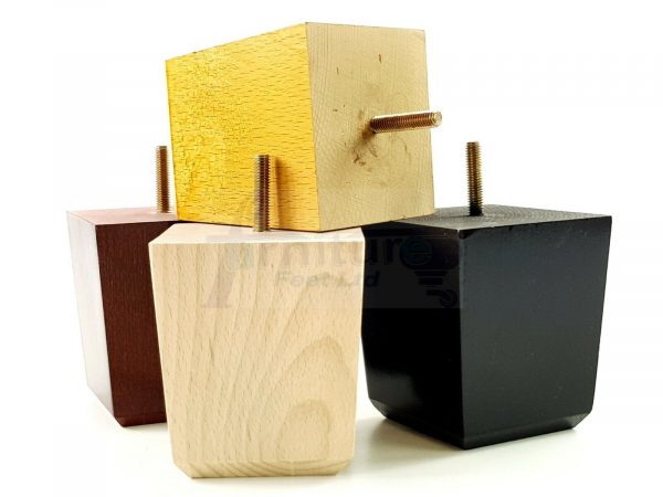 4x BLOCK WOOD SOFA LEGS 100mm High CHAIR FURNITURE REPLACEMENT FEET M8(8mm) - Image 3