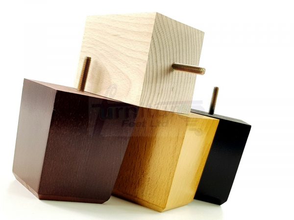 4x BLOCK WOOD SOFA LEGS 100mm High CHAIR FURNITURE REPLACEMENT FEET M8(8mm) - Image 4