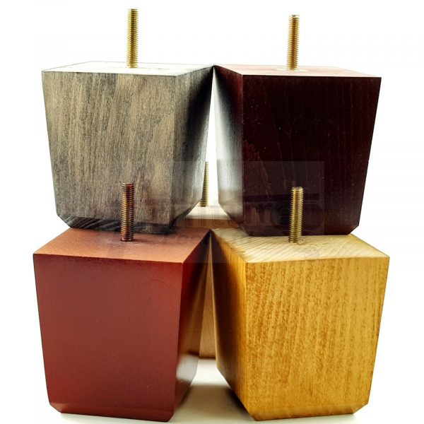 4x BLOCK WOOD SOFA LEGS 100mm High CHAIR FURNITURE REPLACEMENT FEET M8(8mm) - Image 8