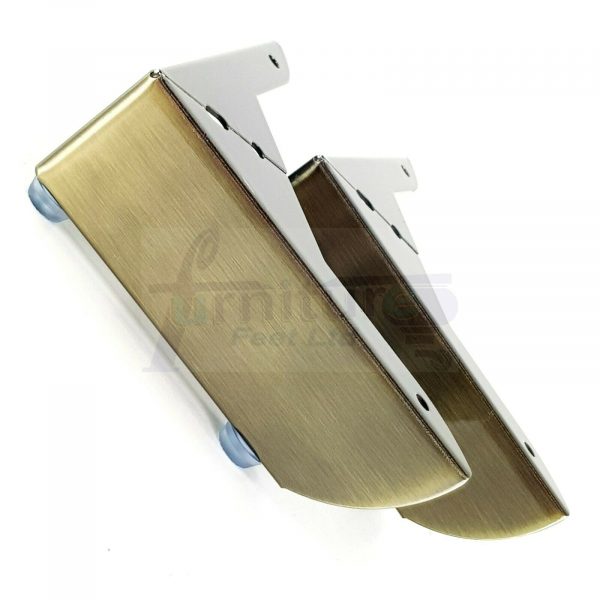 4x Antique Brass Cabinet Furniture Sofa Feet Metal Corner Chair Legs 50mm High Pre-Drilled for Screws - Image 3