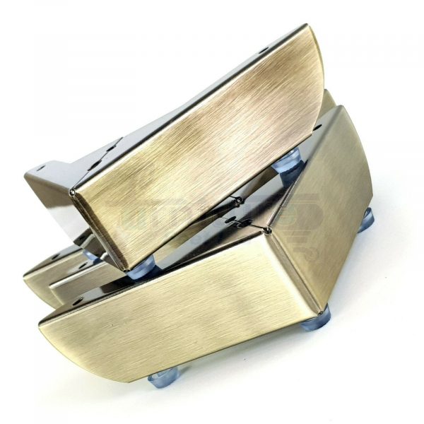4x Antique Brass Cabinet Furniture Sofa Feet Metal Corner Chair Legs 50mm High Pre-Drilled for Screws - Image 5