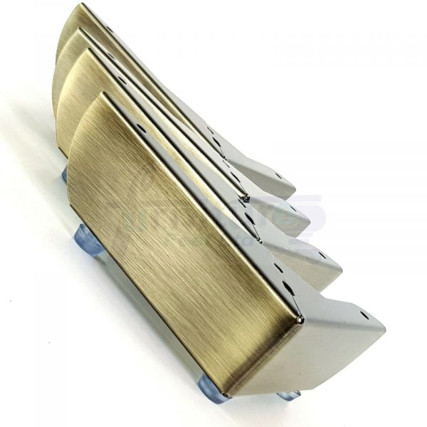 4x Antique Brass Cabinet Furniture Sofa Feet Metal Corner Chair Legs 50mm High Pre-Drilled for Screws - Image 8