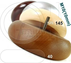 4x BUN WOOD REPLACEMENT FURNITURE CHAIR LEGS M10(10mm) - SETTEE FEET 40mm HIGH