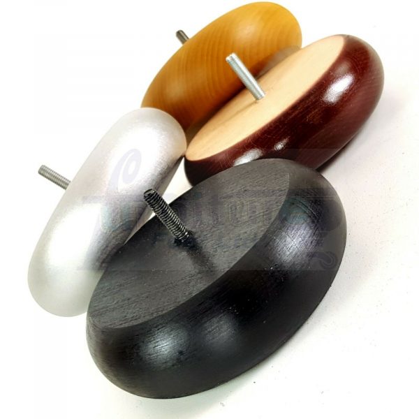 4x BUN WOOD REPLACEMENT FURNITURE CHAIR LEGS M10(10mm) - SETTEE FEET 40mm HIGH - Image 3