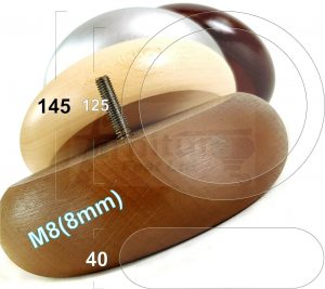 4x BUN WOOD SETTEE LEGS 40mm High CHAIR REPLACEMENT SOFA FURNITURE FEET M8(8mm)