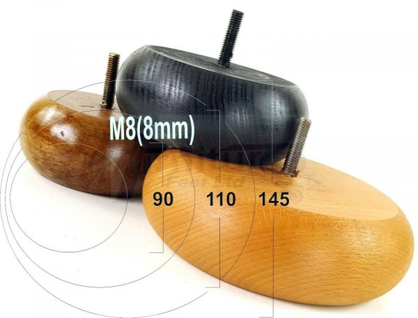 4x BUN WOOD SETTEE LEGS 40mm High CHAIR REPLACEMENT SOFA FURNITURE FEET M8(8mm) - Image 9