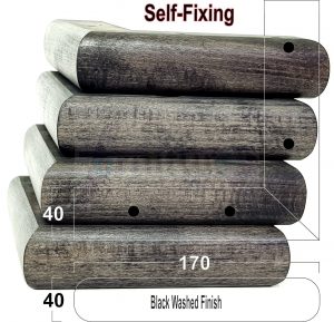 4x Black Solid Wood Furniture Sofa Chair Settee Legs Replacement Feet 40mm High