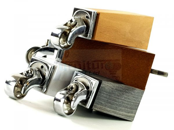 4x CHROME CASTOR LEGS 175mm High CHAIR REPLACEMENT SETTEE FURNITURE FEET M8(8mm) - Image 4