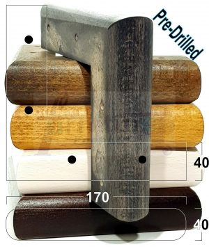 4x Corner Settee Legs 40mm High Chair Furniture Replacement Feet (Pre-Drilled)