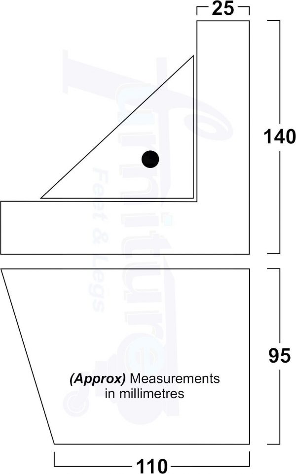 4x Corner Wood Furniture Legs 95mm High Chair Sofa Replacement Feet Screw Fit - Image 6