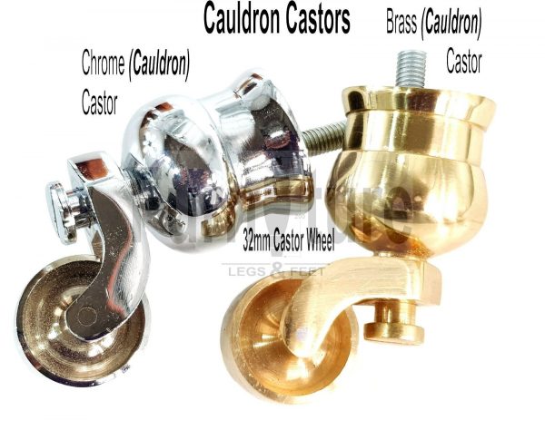 4x Chrome Castor Leg Wood Replacement Furniture Feet Chairs Settee Sofa 150mm M8 - Image 10