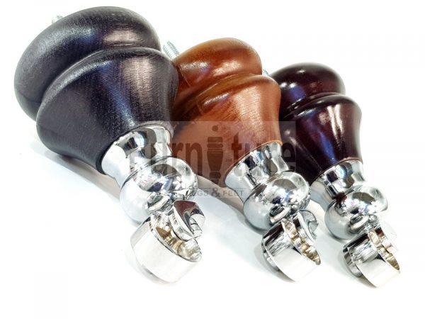 4x Chrome Castor Leg Wood Replacement Furniture Feet Chairs Settee Sofa 150mm M8 - Image 6
