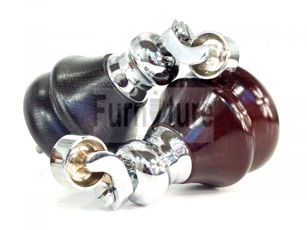 4x Chrome Castor Leg Wood Replacement Furniture Feet Chairs Settee Sofa 150mm M8 - Image 7