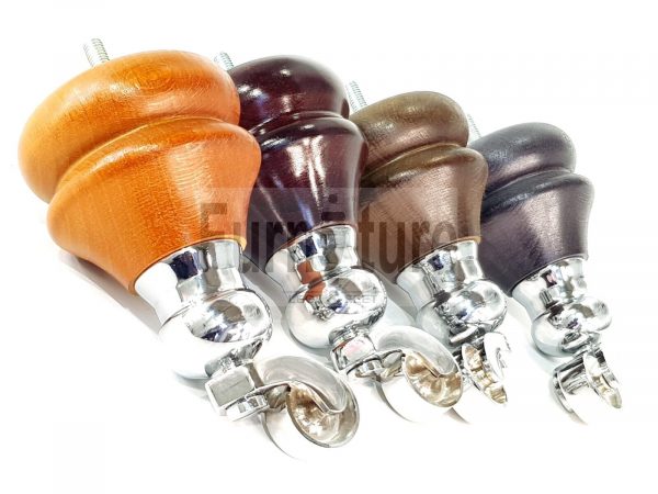 4x Chrome Castor Leg Wood Replacement Furniture Feet Chairs Settee Sofa 150mm M8 - Image 8