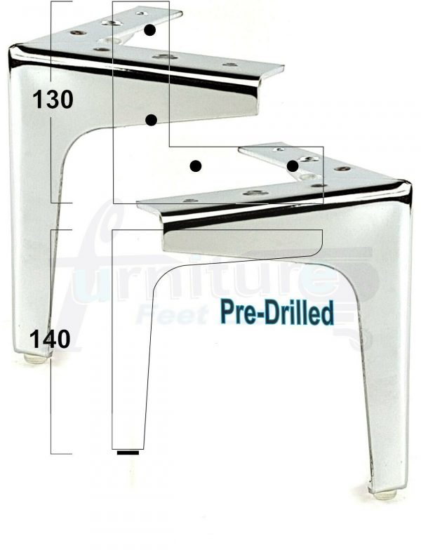 4x METAL CHAIR FURNITURE SOFA LEG 140mm High REPLACEMENT SETTEE FEET (Pre-Drill)
