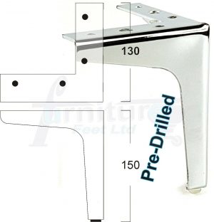 4x METAL CHAIR FURNITURE SOFA LEG 150mm High REPLACEMENT SETTEE FEET (Pre-Drill)