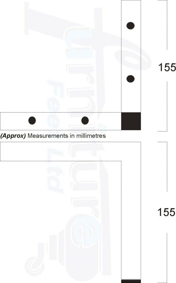 4x Metal Chair Corner Furniture Sofa Leg 155mm High Replacment Cabinet Feet Pre-Drill for Screws - Image 2