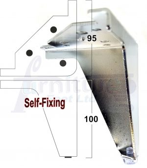 4x METAL FURNITURE LEGS 100mm HIGH SELF-FIXING FEET FOR SOFA CHAIR CABINETS BED