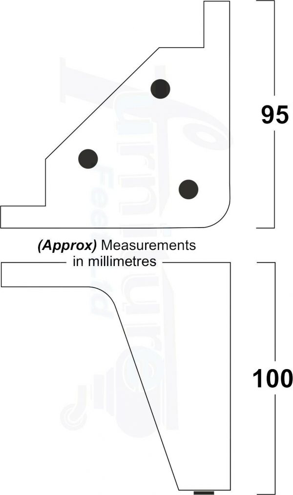 4x METAL FURNITURE LEGS 100mm HIGH SELF-FIXING FEET FOR SOFA CHAIR CABINETS BED - Image 2