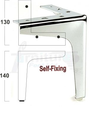 4x METAL FURNITURE LEGS 140mm HIGH SELF-FIXING FEET FOR SOFA CHAIR CABINETS BED
