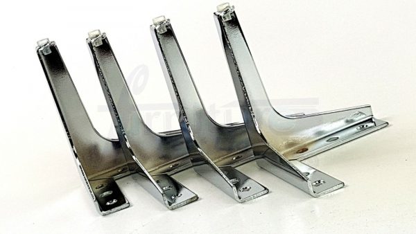 4x METAL FURNITURE LEGS 140mm HIGH SELF-FIXING FEET FOR SOFA CHAIR CABINETS BED - Image 3
