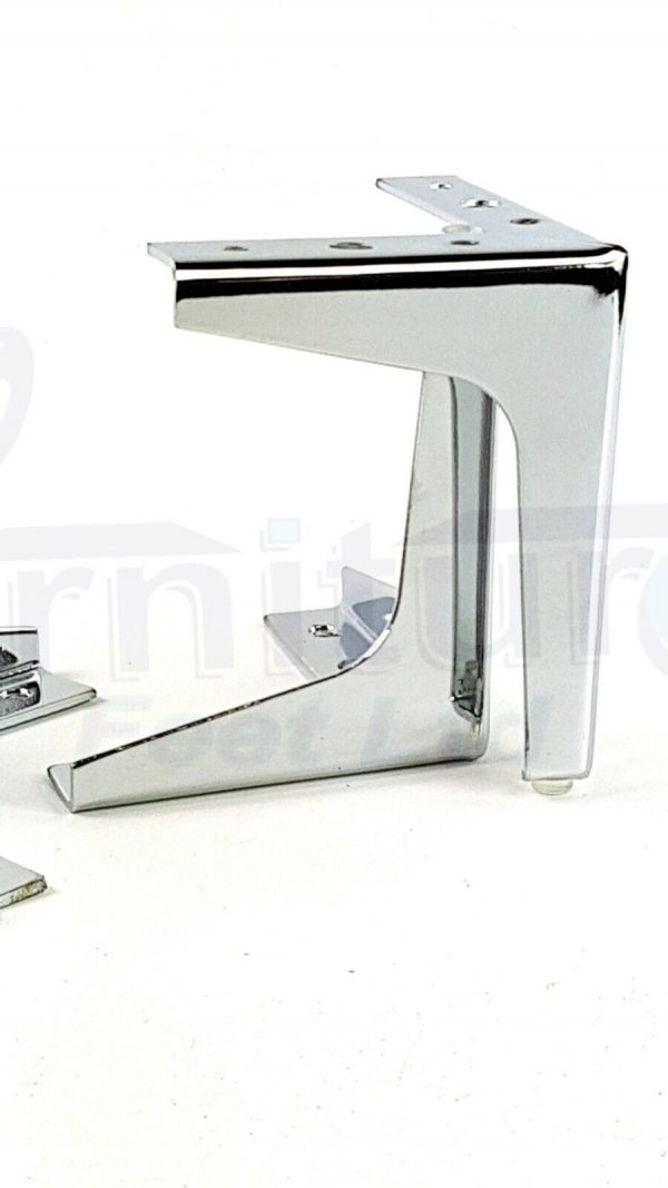 4x METAL FURNITURE LEGS 140mm HIGH SELF-FIXING FEET FOR SOFA CHAIR CABINETS BED - Image 4