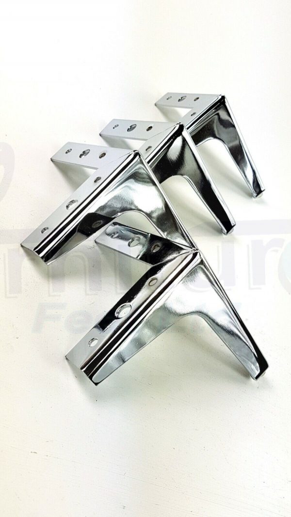 4x METAL FURNITURE LEGS 140mm HIGH SELF-FIXING FEET FOR SOFA CHAIR CABINETS BED - Image 5