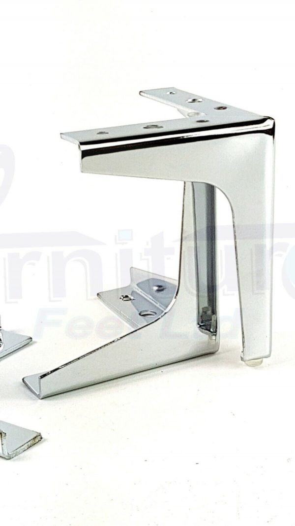 4x METAL FURNITURE LEGS 140mm HIGH SELF-FIXING FEET FOR SOFA CHAIR CABINETS BED - Image 9