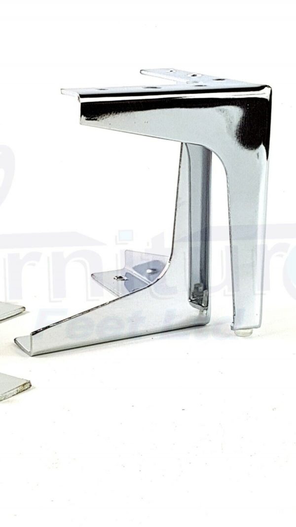 4x METAL FURNITURE LEGS 150mm HIGH SELF-FIXING FEET FOR SOFA CHAIR CABINETS BED - Image 4