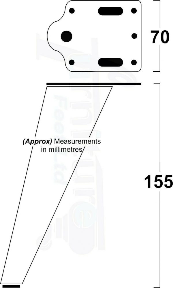 4x METAL FURNITURE LEGS 155mm HIGH SELF-FIXING FEET FOR SOFA CHAIR CABINETS BED - Image 2