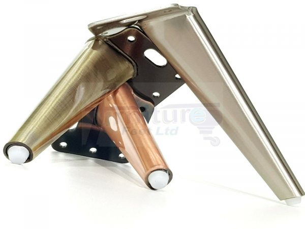 4x METAL FURNITURE LEGS 155mm HIGH SELF-FIXING FEET FOR SOFA CHAIR CABINETS BED - Image 6