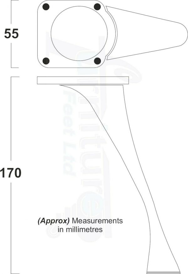 4x Metal Furniture Legs 170mm High Self-Fix for Screws Modern Feet Sofa Chair Cabinet Bed - Image 2