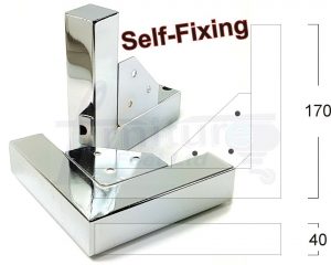 4x METAL FURNITURE LEGS 40mm HIGH SELF-FIXING FEET FOR SOFA CHAIR CABINETS BEDS