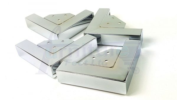 4x METAL FURNITURE LEGS 40mm HIGH SELF-FIXING FEET FOR SOFA CHAIR CABINETS BEDS - Image 7