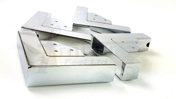 4x METAL FURNITURE LEGS 40mm HIGH SELF-FIXING FEET FOR SOFA CHAIR CABINETS BEDS - Image 9