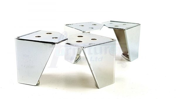 4x METAL FURNITURE LEGS 60mm HIGH SELF-FIXING FEET FOR SOFA CHAIR CABINETS BEDS - Image 3