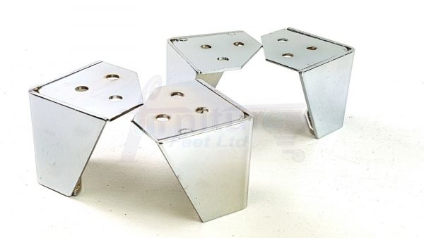 4x METAL FURNITURE LEGS 60mm HIGH SELF-FIXING FEET FOR SOFA CHAIR CABINETS BEDS - Image 5