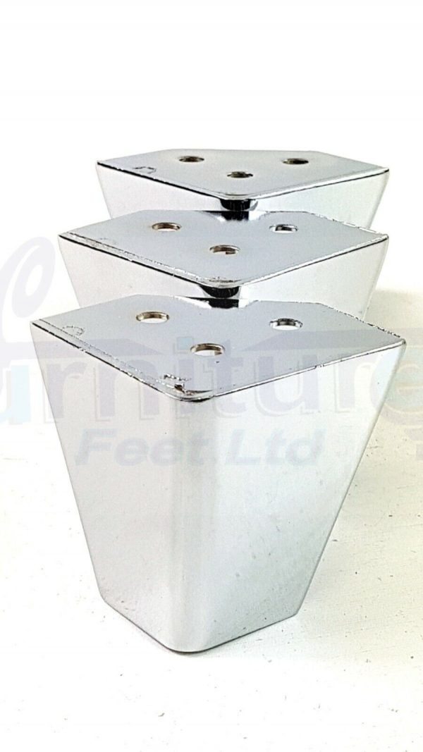 4x METAL FURNITURE LEGS 60mm HIGH SELF-FIXING FEET FOR SOFA CHAIR CABINETS BEDS - Image 8