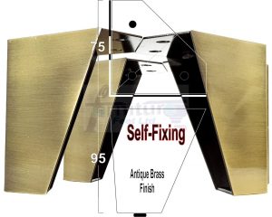 4x METAL FURNITURE LEGS 90mm HIGH SELF FIXING FEET CHAIR CABINETS BRUSHED BRASS