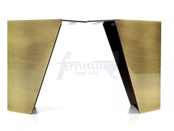 4x METAL FURNITURE LEGS 90mm HIGH SELF FIXING FEET CHAIR CABINETS BRUSHED BRASS - Image 10